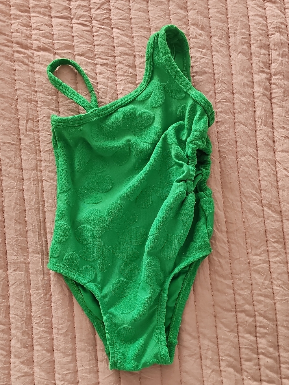 Old Navy Bright Green Terry Baby Swim Suit Sz 18 - 24 Month Infant